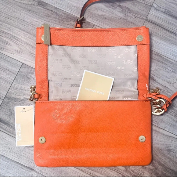 NWT Michael Kors Small Leather Crossbody Messenger - Mimosa - Picture 8 of 9